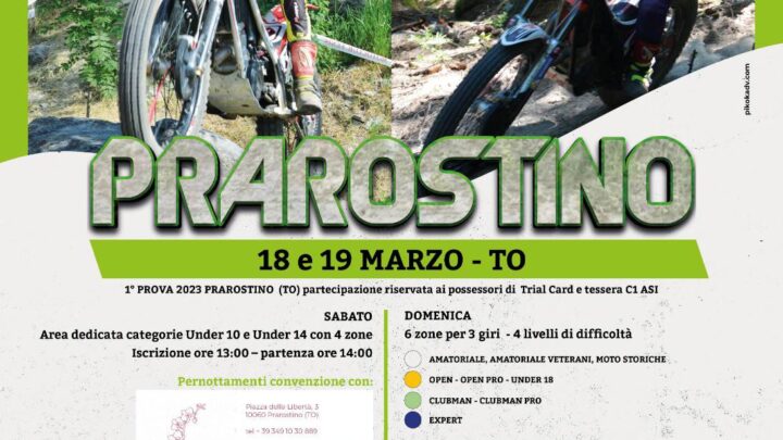 Trofeo Asi Trial Nord Ovest 2023.Classifica prima prova Prarostino (To)