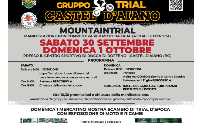 Trial Fest a Castel d’Aiano il 30 Settembre e 1 Ottobre