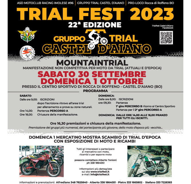 Trial Fest a Castel d’Aiano il 30 Settembre e 1 Ottobre