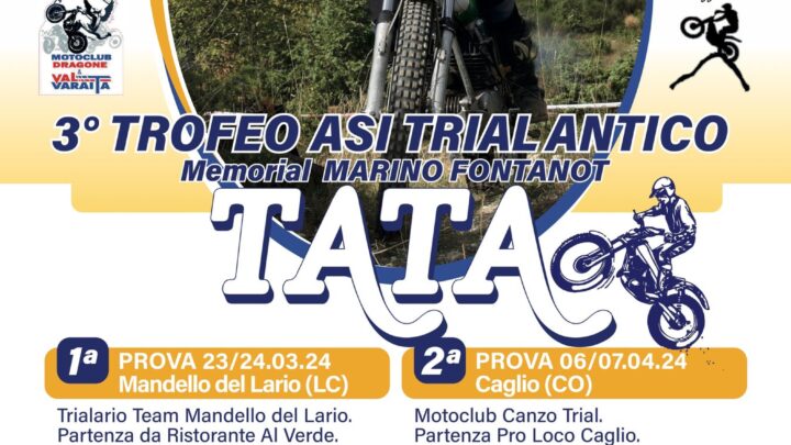 Sabato 23 e Domenica 24 Marzo da Mandello del Lario inizierà il Trofeo Asi Trial Antico.INFO